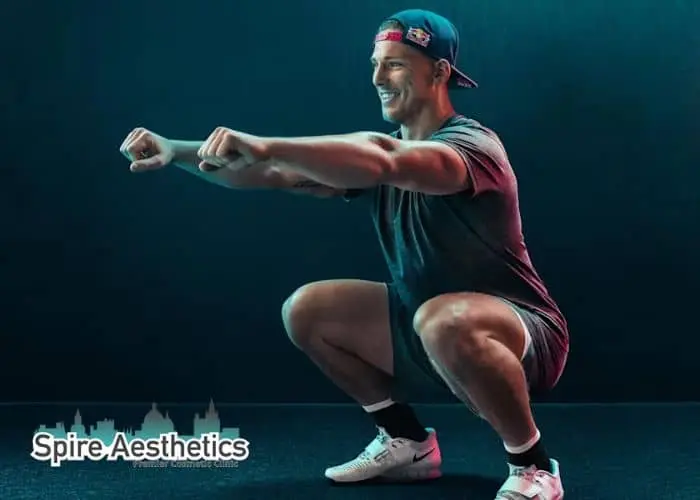 Image of man build leg muscle East Malling through exercise